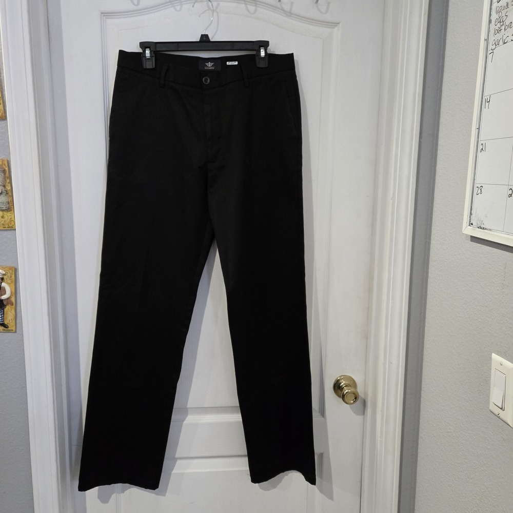 Dockers Black Chino Pants Straight Fit 32x34(33) Mens Classic Business Casual‎